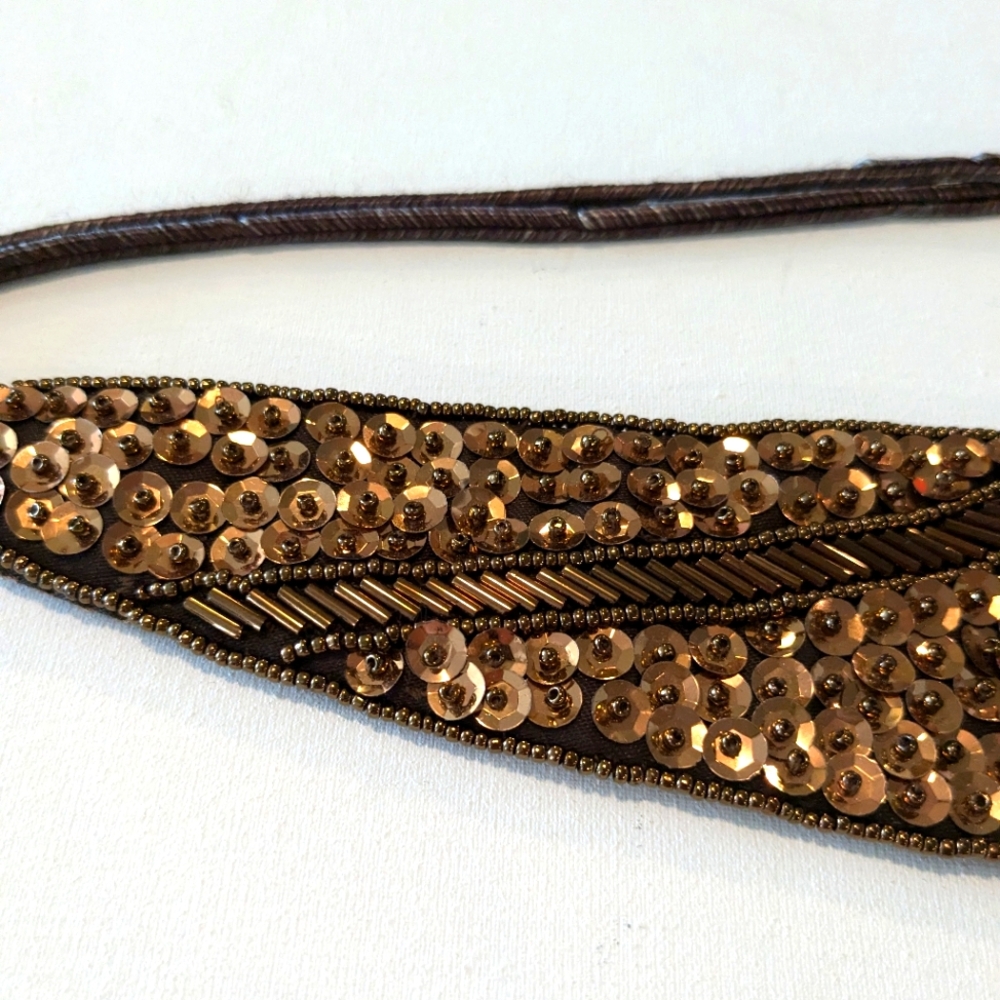 Vintage Milor Handmade Sequin and Beads 30's Ladies Waist Belt One Size - Picture 6 of 16
